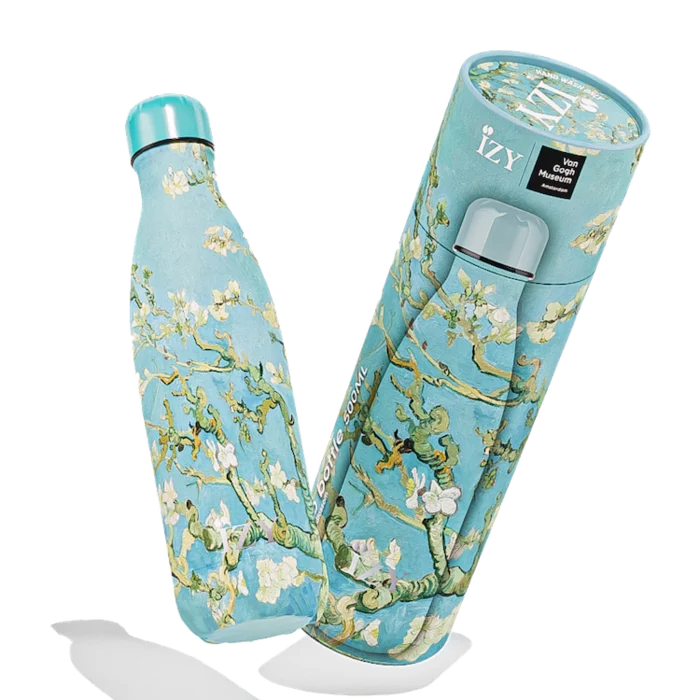 IZY Thermosflasche – Mandelblüte von Van Gogh | 500ml Isolierte Wasserflasche | Heiß & Kalt