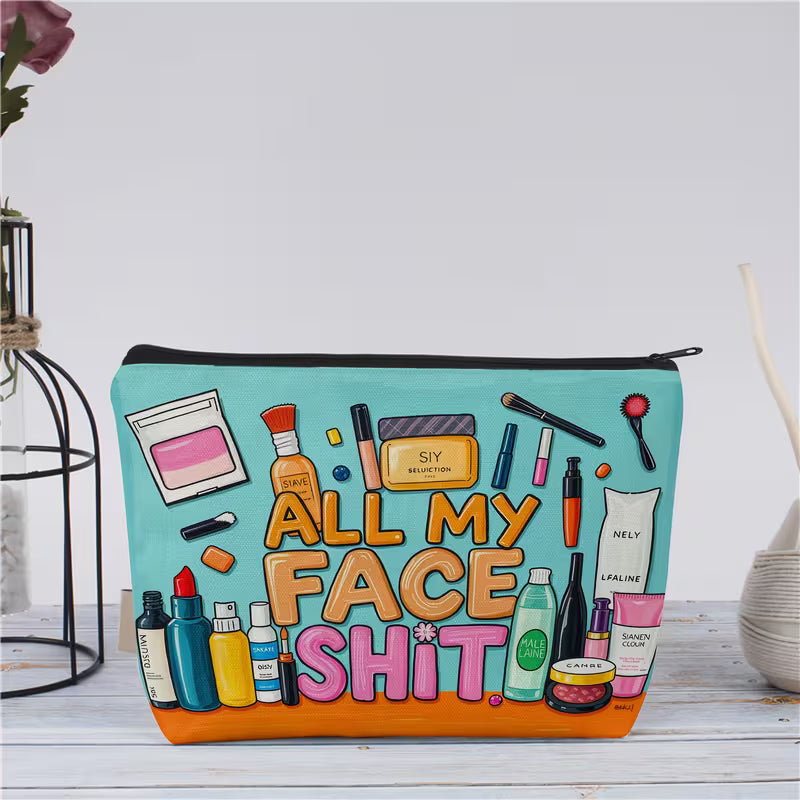 Lustige Make-up-Tasche – Reißverschluss-Tasche für Kosmetika, Reisen & Toilettenartikel | Mutiges Geschenk für Sie