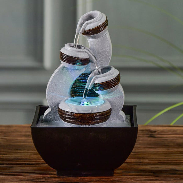 Indoor Fountain - Kara - Cascading Flow - Colored Led Light - Decoration Gift Idea - Small Model
